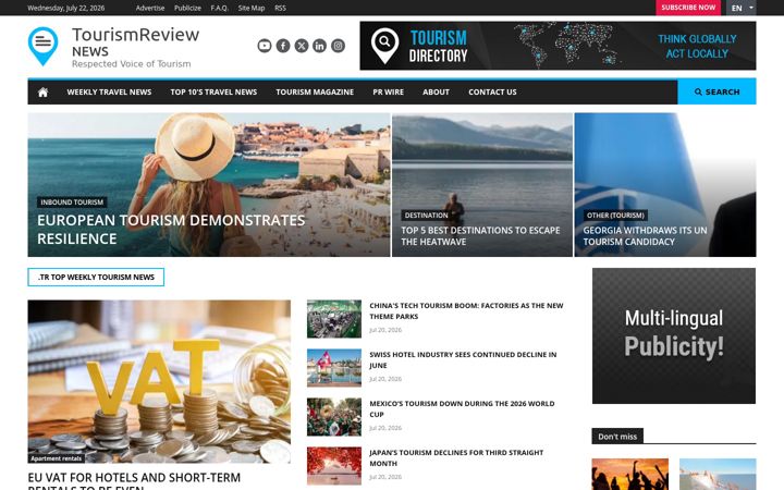 Screenshot of tourism-review.com