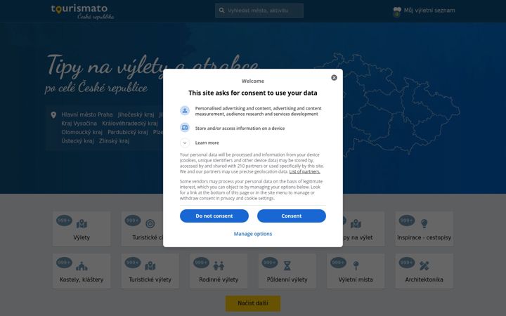 Screenshot of tourismato.cz