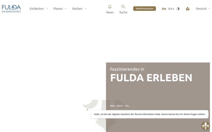 Posnetek zaslona tourismus-fulda.de