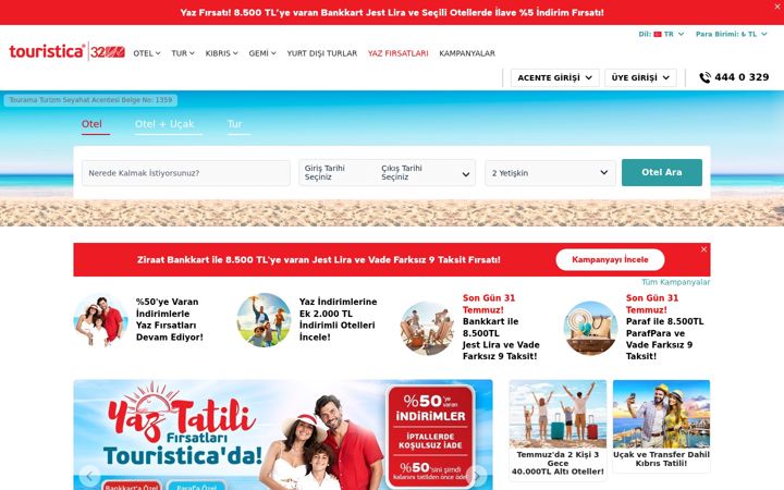 Screenshot of touristica.com.tr
