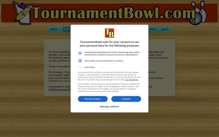 Screenshot of tournamentbowl.com