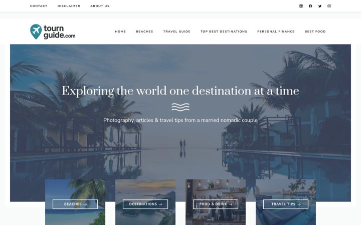 Screenshot of tournguide.com