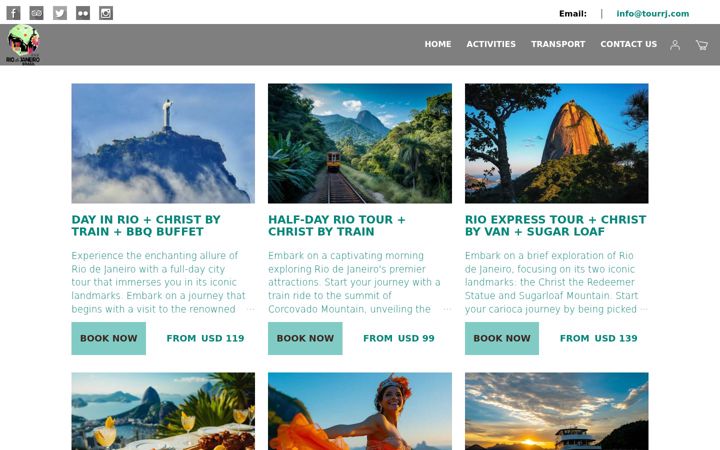 Screenshot of tourrj.com
