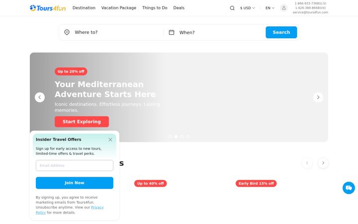 Screenshot of tours4fun.com