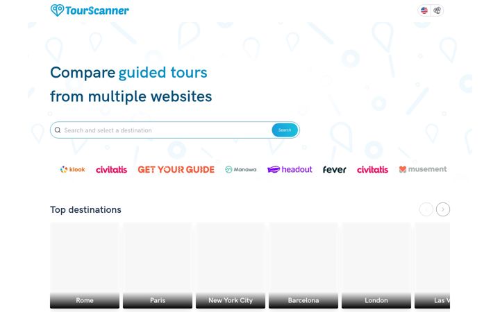 Captură de ecran a tourscanner.com