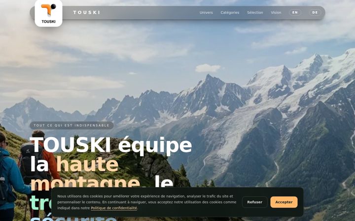 Screenshot stránky touski.online