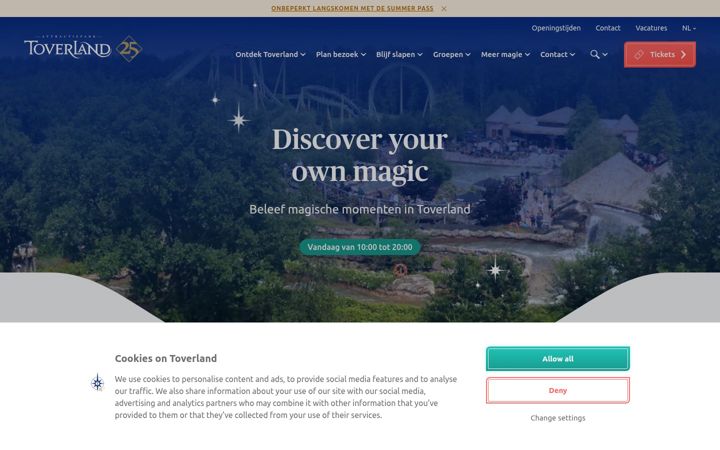 Kuvakaappaus sivustosta toverland.com