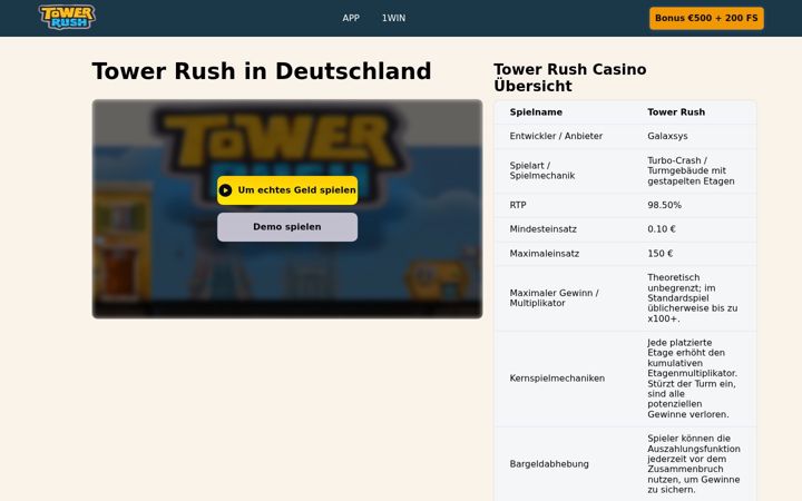 Screenshot of tower-rush.de
