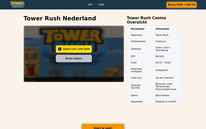 Screenshot of tower-rush.nl