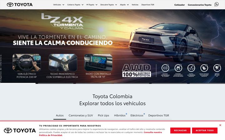 Screenshot of toyota.com.co