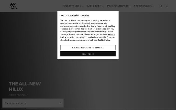 Screenshot of toyota.com.ph