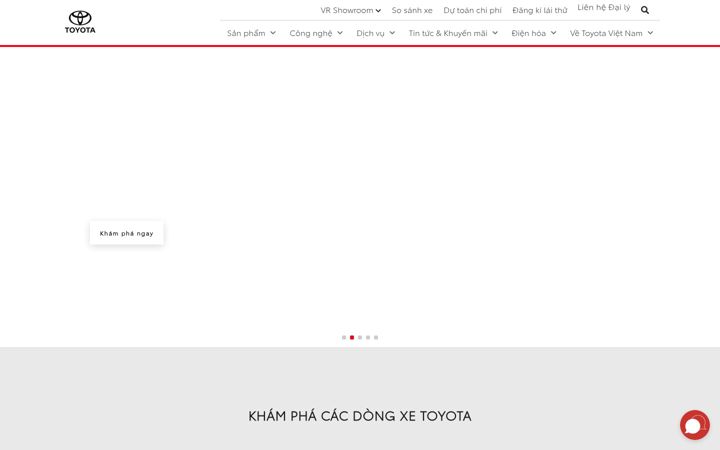 Screenshot of toyota.com.vn