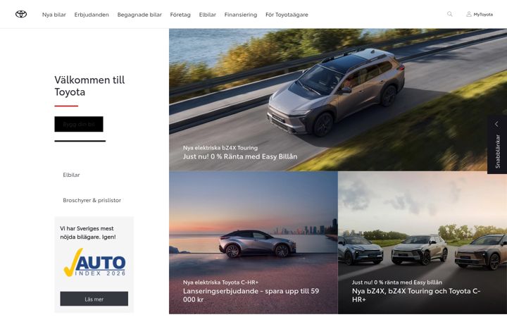 Screenshot of toyota.se