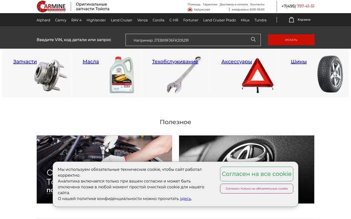 Zrzut ekranu toyotacarmine.ru