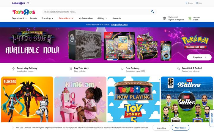 Screenshot von toysrus.co.za