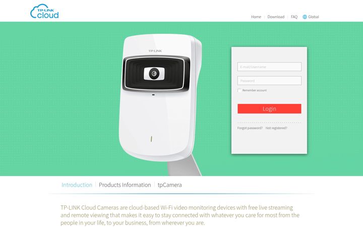 Screenshot ta' tplinkcloud.com