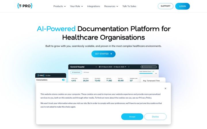 Screenshot of tpro.io