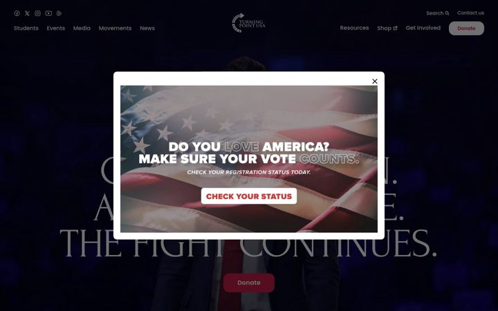 Screenshot of tpusa.com