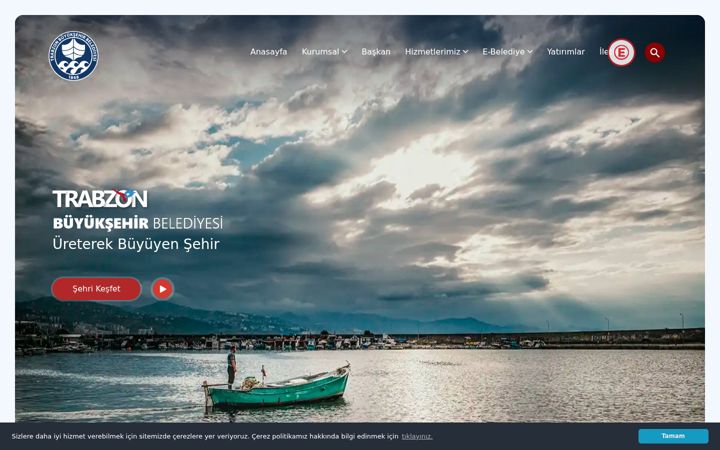 Screenshot of trabzon.bel.tr