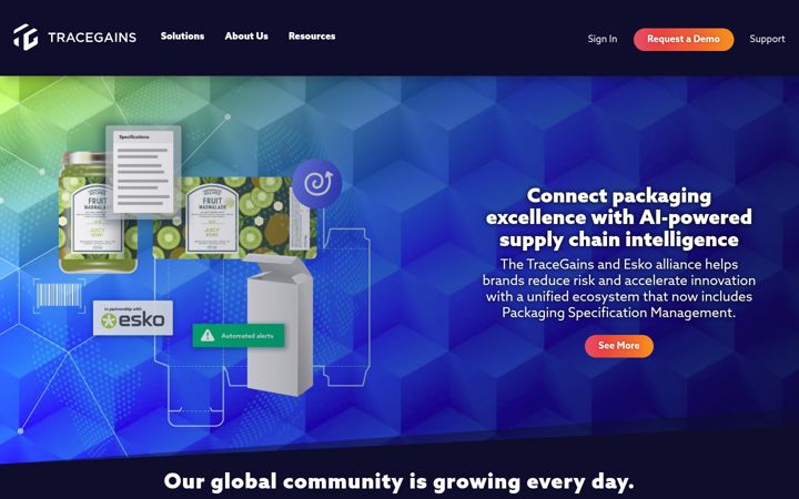 Screenshot of tracegains.com