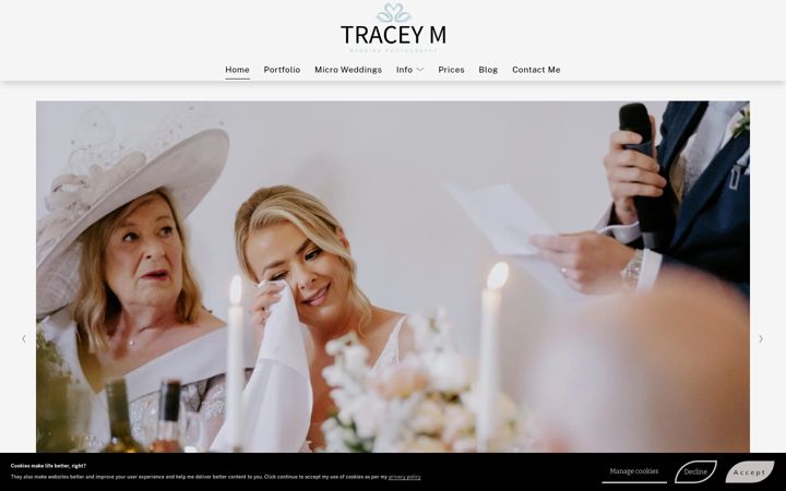 Screenshot of traceymphotography.com