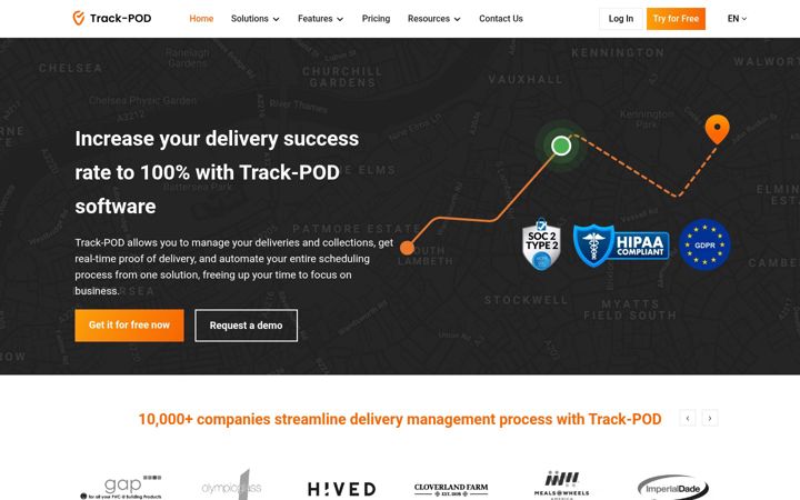 Screenshot of track-pod.com