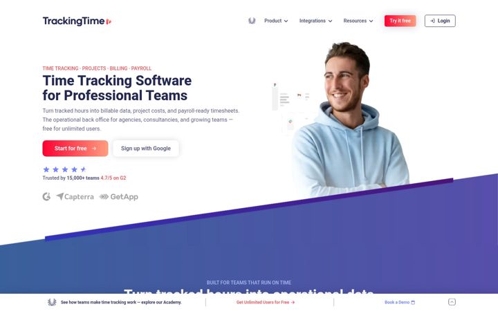 Screenshot of trackingtime.co