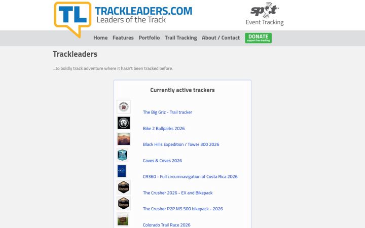 Captura de pantalla de trackleaders.com