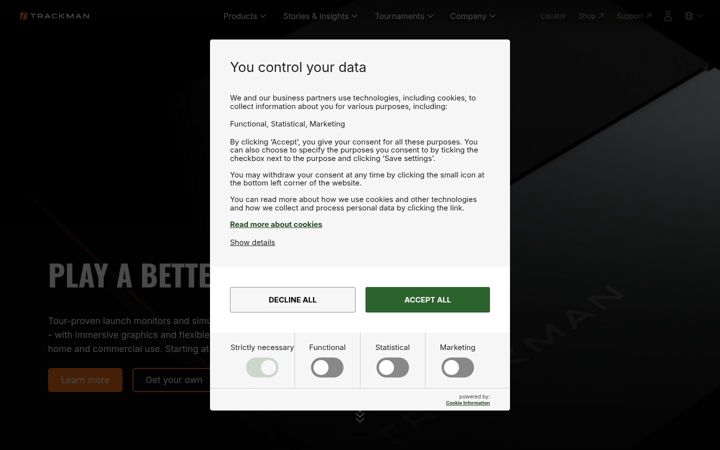 Screenshot ta' trackman.com