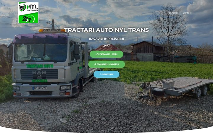 Captură de ecran a tractarinyltrans.com