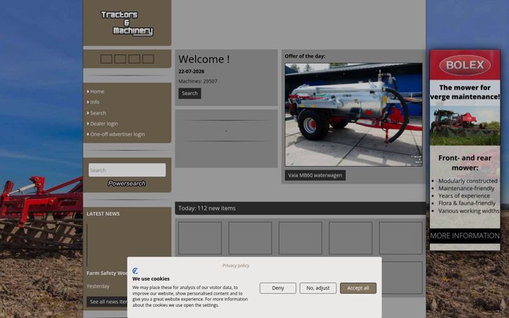 Screenshot of tractors-and-machinery.com
