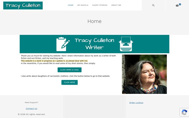 Capture d'écran de tracyculleton.com