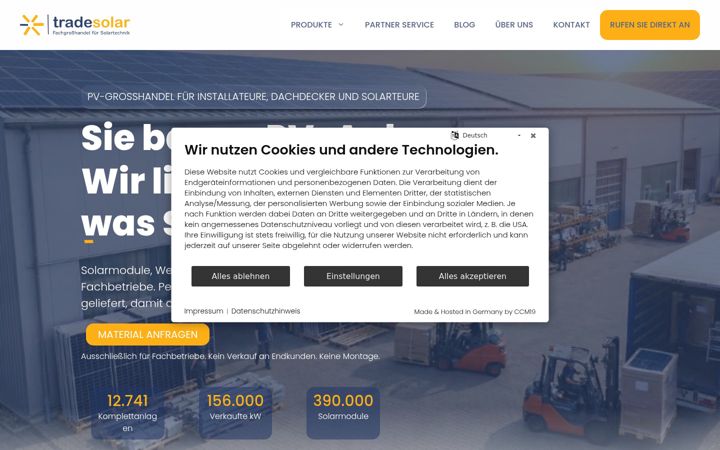 Screenshot di trade-solar.shop