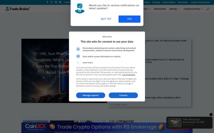 Captura de pantalla de tradebrains.in