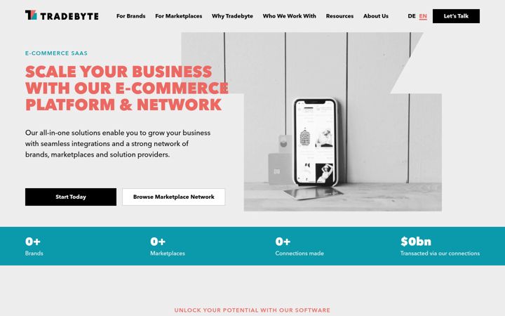 Screenshot of tradebyte.com