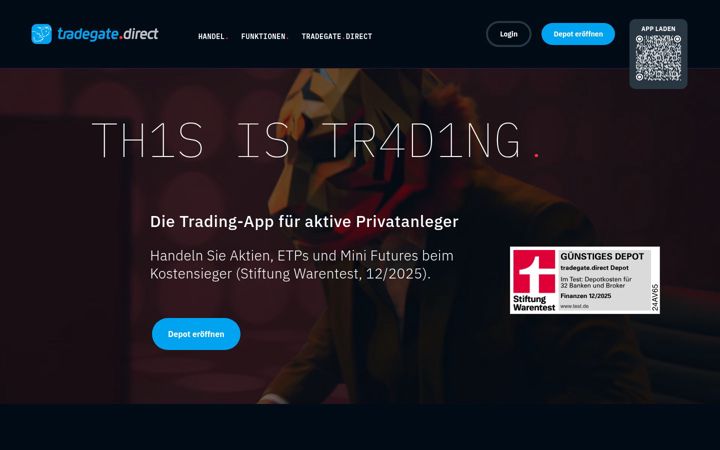Zrzut ekranu tradegate.direct