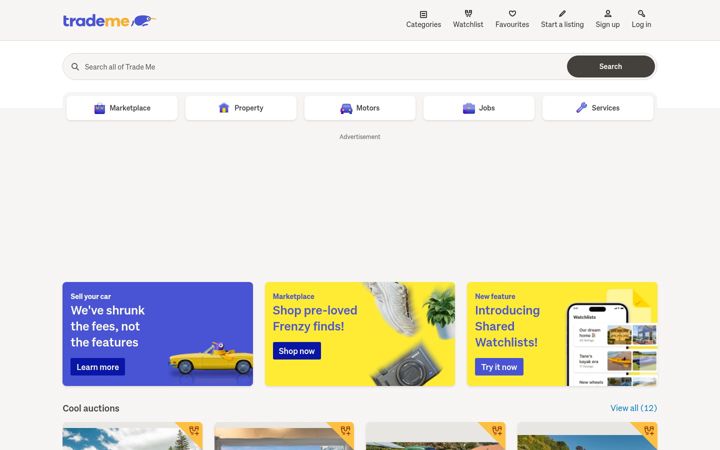 Screenshot του trademe.co.nz