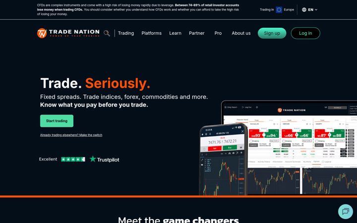 Screenshot of tradenation.com