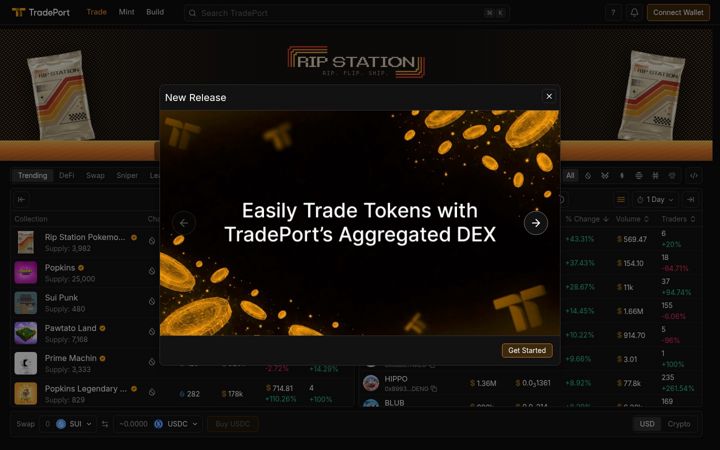 Screenshot of tradeport.xyz