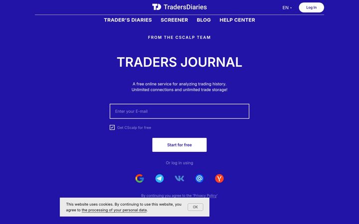 Screenshot of tradersdiaries.com