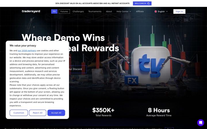 Screenshot of tradersfaces.com