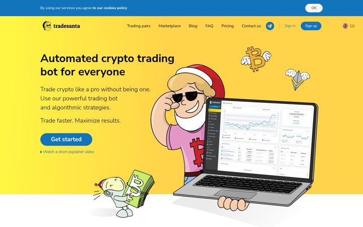 Screenshot of tradesanta.com