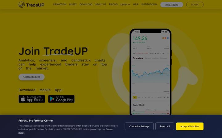 Screenshot of tradeup.com