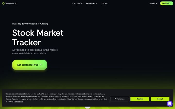 Screenshot of tradevision.io