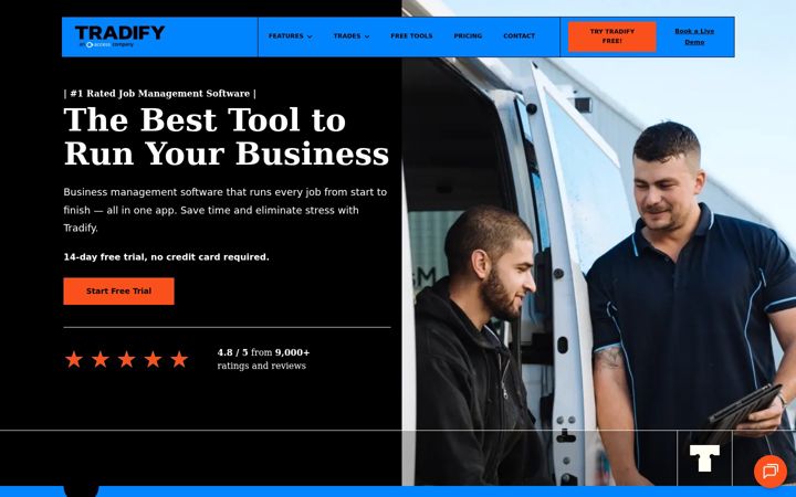 Screenshot of tradifyhq.com
