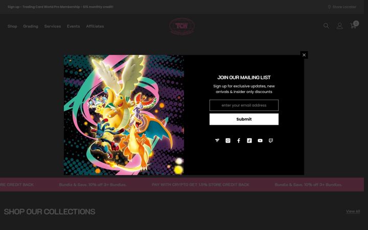 Screenshot of tradingcardworld.store
