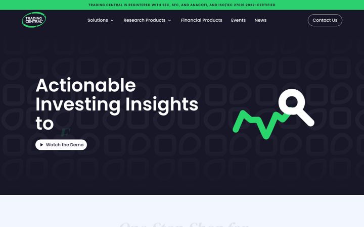 Screenshot of tradingcentral.com