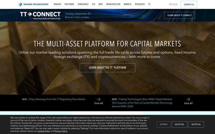 Screenshot of tradingtechnologies.com