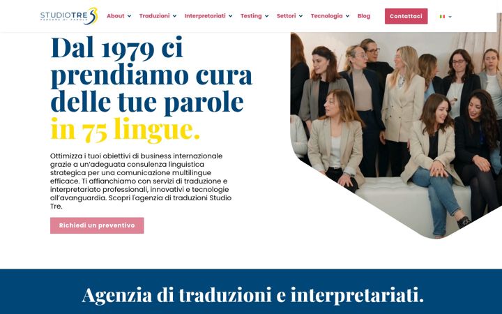 Captură de ecran a traduzionistudiotre.it