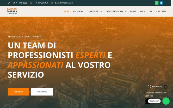 Screenshot di traduzionizanottibarbara.it